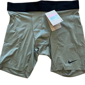 Nike Pro Dri-FIT Mens Training Compression Shorts Olive Green FB7958-320 Large